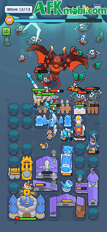 Fortress Hero game chiến thuật phòng thủ với cơ chế xếp trận hình kết hợp hợp nhất 3