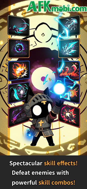 Bắt đầu hành trình trở thành hiệp sĩ của một chú mèo đen nhỏ với Kamnyang Knight: Idle RPG 1