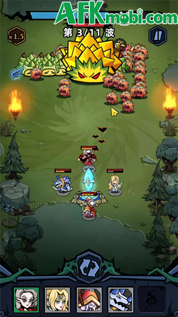 Bảo vệ khối pha lê to lớn trước các đợt quái vật trong game Mộng Mộng Tháp Phòng 2