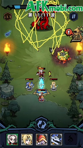 Bảo vệ khối pha lê to lớn trước các đợt quái vật trong game Mộng Mộng Tháp Phòng 4
