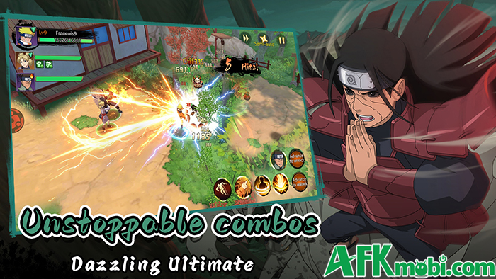 Ninja: Blade & Jutsu game hành động kết hợp sưu tầm tướng xây tổ đội lấy chủ đề Naruto 3