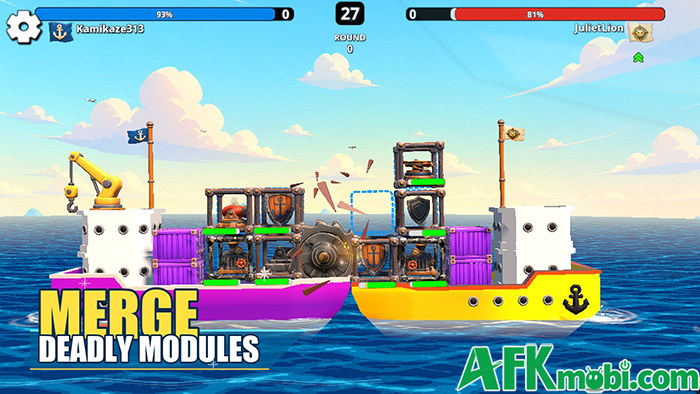 Sắp xếp các mô-đun lên tàu để chuẩn bị cho các vòng đấu tự động với Ship Clash: Pirate Defense 2