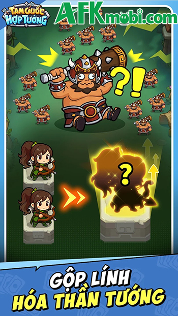 Tam Quốc Hợp Tướng game phòng thủ với cơ chế hợp nhất kết hợp xếp bài lấy chủ đề Tam Quốc 1
