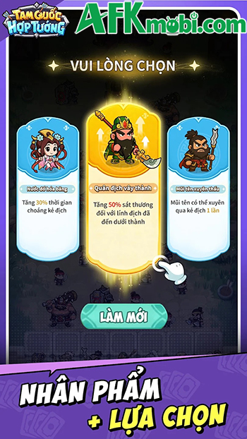 Tam Quốc Hợp Tướng game phòng thủ với cơ chế hợp nhất kết hợp xếp bài lấy chủ đề Tam Quốc 3