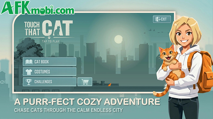 Chạy thu thập những chú mèo trong game casual endless runner Touch That CAT! 0