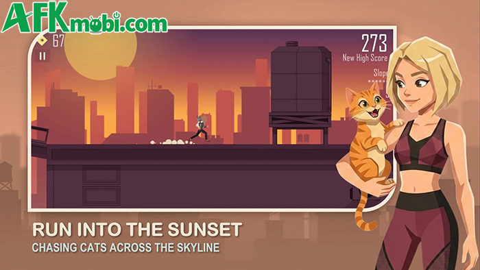 Chạy thu thập những chú mèo trong game casual endless runner Touch That CAT! 2