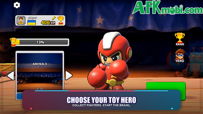 Chọn món đồ chơi để sử dụng trong những trận chiến đối kháng tại Toy Brawlers: Arena Fight 2