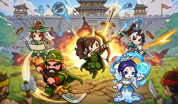 Tam Quốc Hợp Tướng game phòng thủ với cơ chế hợp nhất kết hợp xếp bài lấy chủ đề Tam Quốc