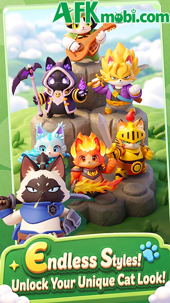 Cùng chú mèo chiến đấu phiêu lưu qua các vùng đất trong game nhàn rỗi Cats Knight 3