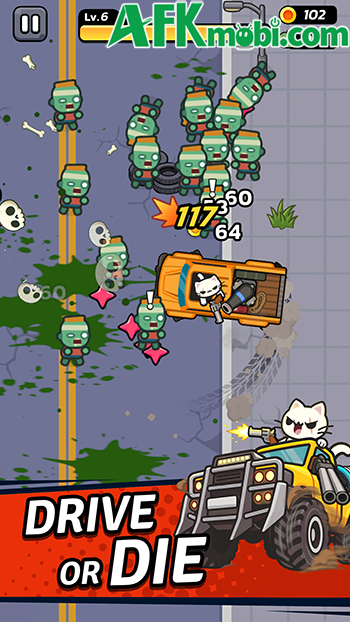 Cùng chú mèo lái xe bán tải càn quét bọn thây ma trong game Crash Cat: Zombie Survivor 1