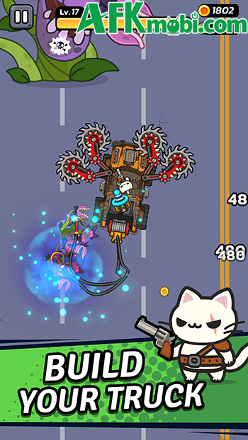 Cùng chú mèo lái xe bán tải càn quét bọn thây ma trong game Crash Cat: Zombie Survivor 2