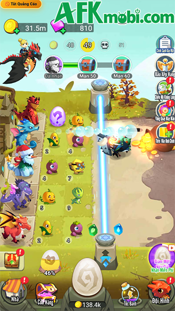 Đảo Rồng Tái Sinh game phòng thủ nhàn rỗi với cơ chế ấp trứng kết hợp hợp nhất 0