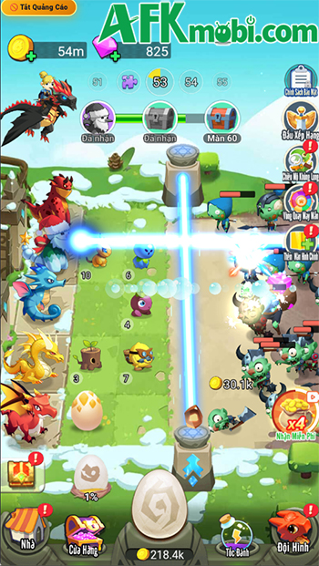 Đảo Rồng Tái Sinh game phòng thủ nhàn rỗi với cơ chế ấp trứng kết hợp hợp nhất 3