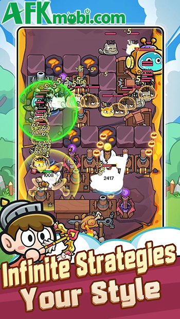 Ngăn chặn bọn slime chạm tới gà quay trong game phòng thủ Garden Builder: Roguelike TD 1