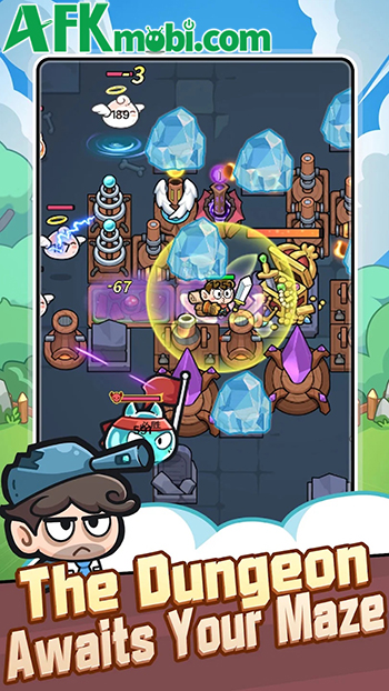 Ngăn chặn bọn slime chạm tới gà quay trong game phòng thủ Garden Builder: Roguelike TD 2