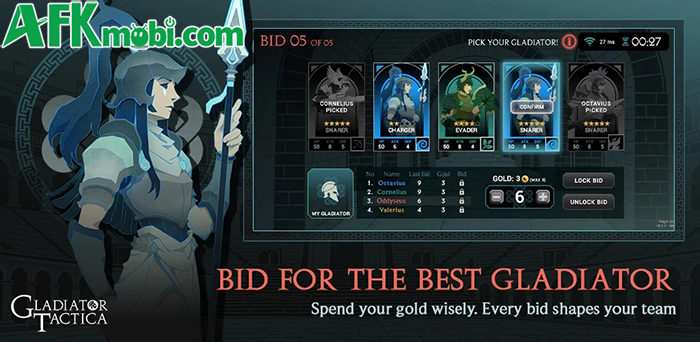 Gladiator Tactica game chiến thuật đưa bạn gầy dựng đội võ sĩ giác đấu trong những trận đấu trí 0