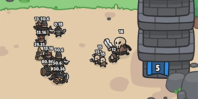 Gầy dựng đội quân phá hủy các tầng của một tòa tháp khổng lồ trong game Idle Castle Breaker