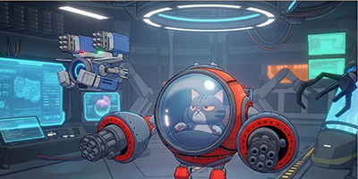 Mecha Catcha game hành động roguelite với chủ đề robot chiến đấu điều khiển bởi động vật