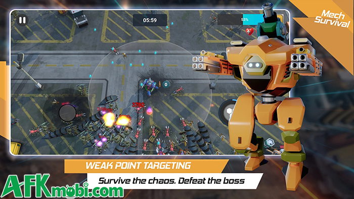 Điều khiển cỗ chiến giáp chiến đấu sinh tồn trước vô vàn robot côn trùng trong Mech Survival 0