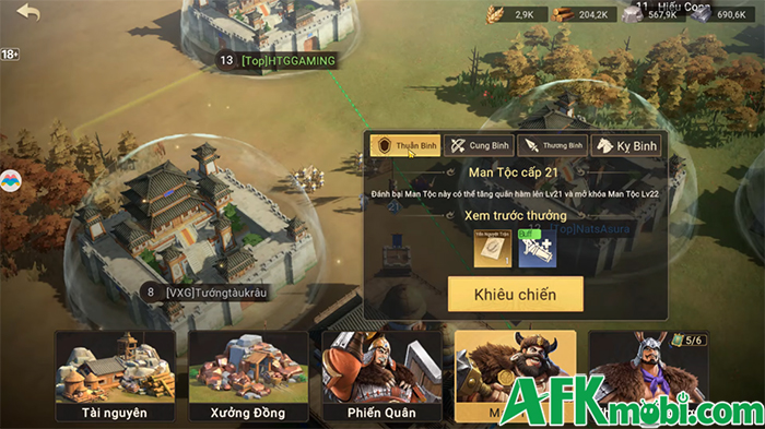 Xây thành, chiêu tướng rồi kéo quân tranh bá trong game Tam Quốc: Tranh Bá Thiên Hạ 9