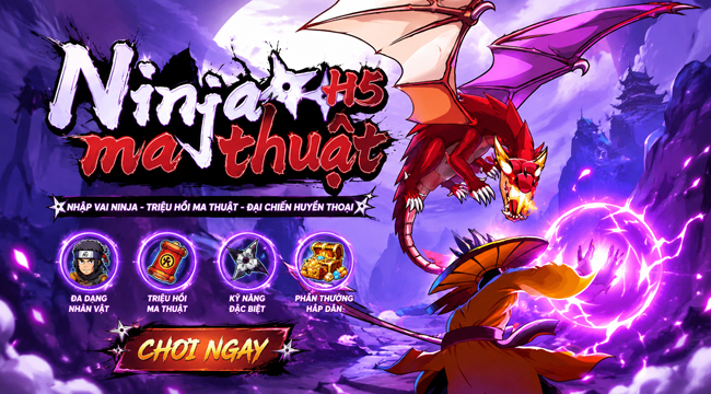 Hóa thân ninja siêu đẳng tha hồ thi triển nhẫn thuật trong game hành động siêu nhẹ Ninja Ma Thuật