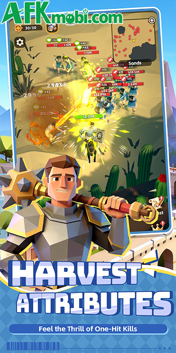 Tiêu diệt kẻ thù để phát triển sức mạnh nhân vật trong game Attribute Reaper: Endless Hero 1