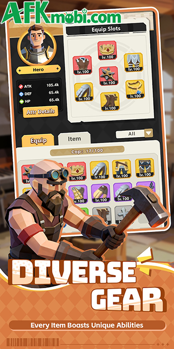 Tiêu diệt kẻ thù để phát triển sức mạnh nhân vật trong game Attribute Reaper: Endless Hero 2