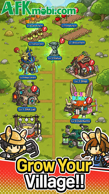 Trồng cà rốt để bảo vệ trang trại thỏ trước bọn thây ma trong game BunnyFarm: Zombie Defense 4
