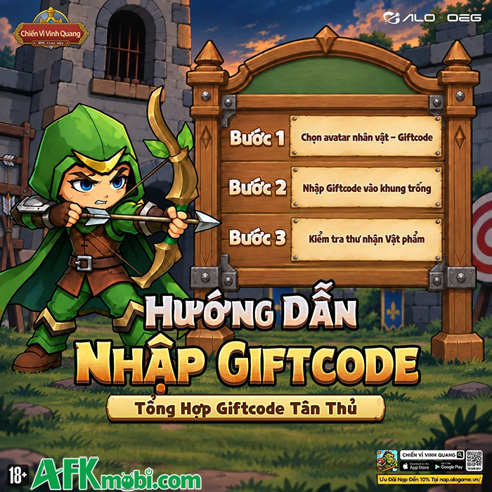 Tổng hợp gift code game Chiến Vì Vinh Quang mới nhất trong tháng 0