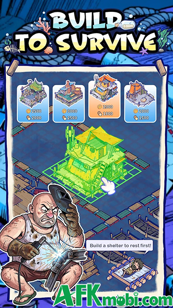 Gầy dựng khu trú ẩn trong một thế giới chìm trong nước trong game Wild Water World 0