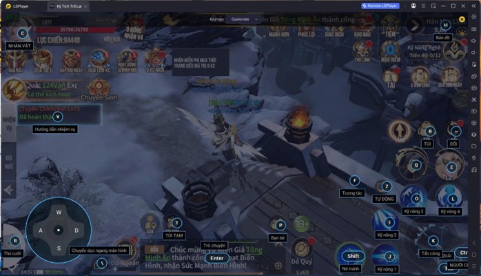 Trải nghiệm Kỳ Tích Trở Lại trên giả lập LDPlayer thấy chuẩn vị game MU PC màn hình rộng 3