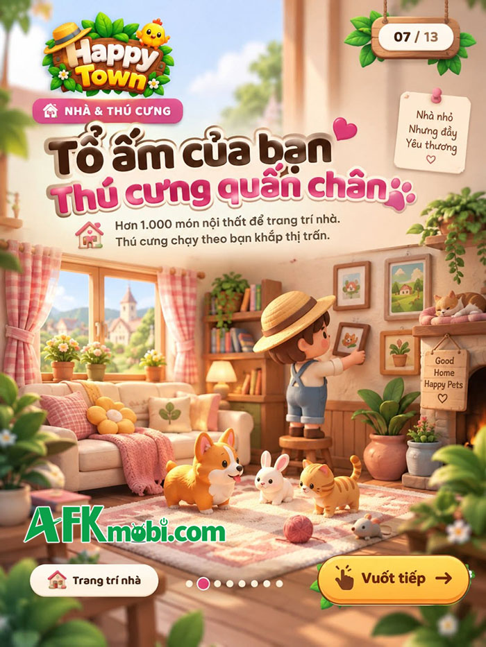 Happy Town game mô phỏng cho phép bạn xây dựng nông trại và thị trấn mơ ước của riêng mình 3