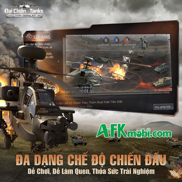 Đại Chiến Tanks game mobile bắn Xe Tăng dành cho game thủ mê chủ đề Quân Sự 1