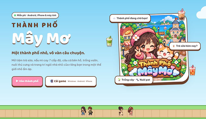 Thành Phố Mây Mơ game mô phỏng cuộc sống do người Việt phát triển 0