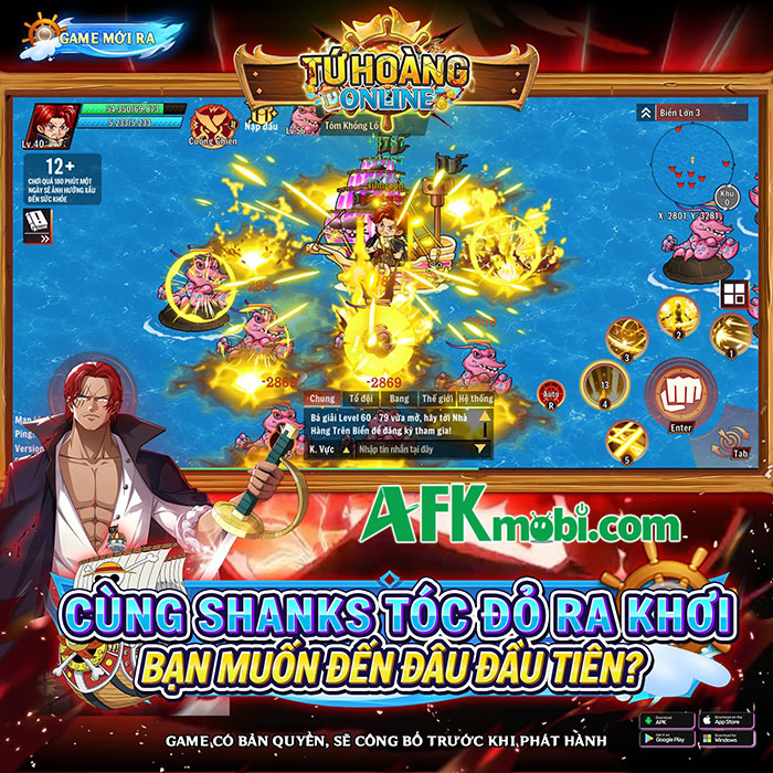 Tứ Hoàng Online game One Piece cho game thủ thỏa sức cày cấp săn Trái Ác Quỷ 0